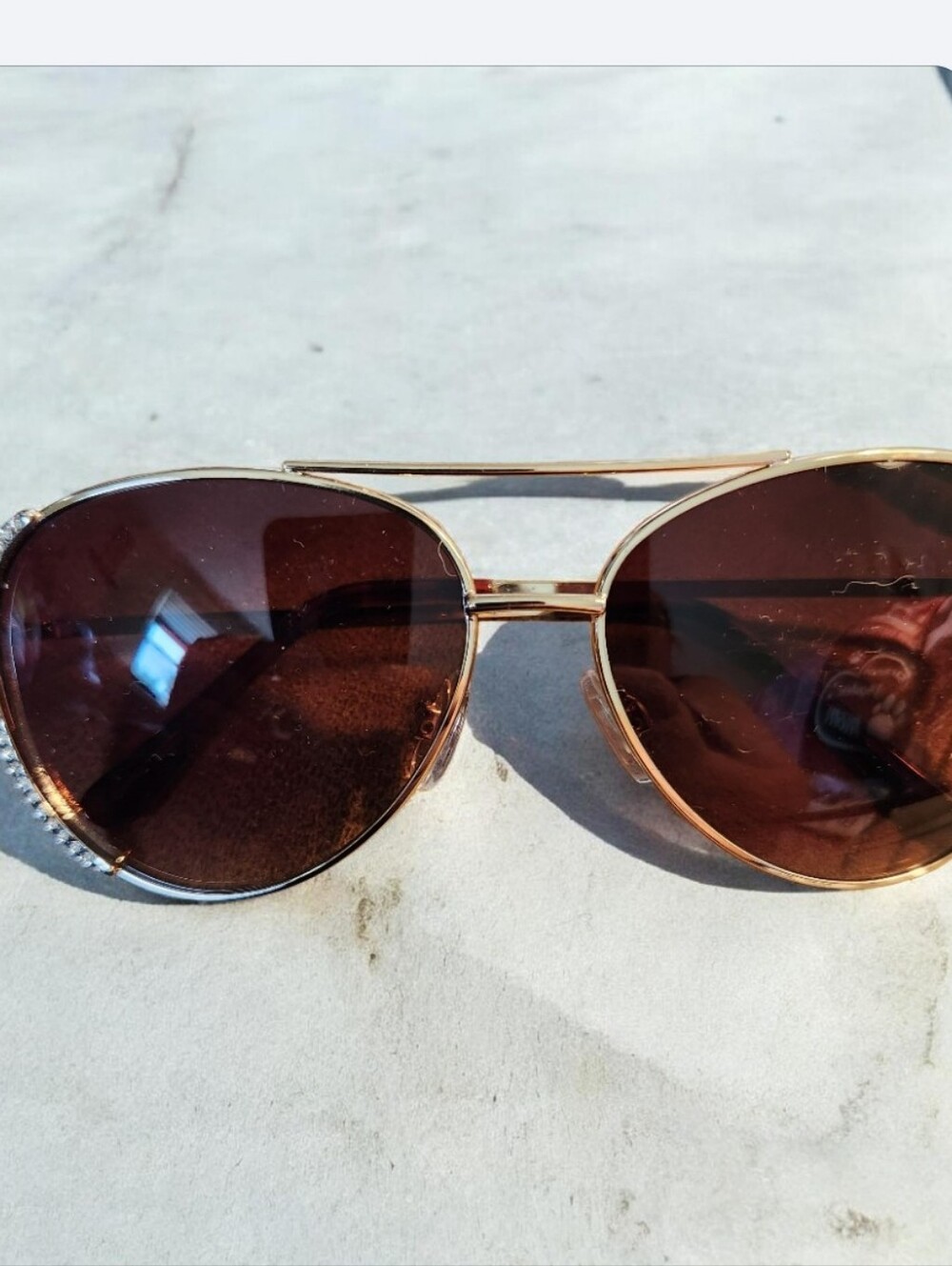 Women's Gold-Frame Sunglasses with Brown Lenses■ EUC■ Final Price